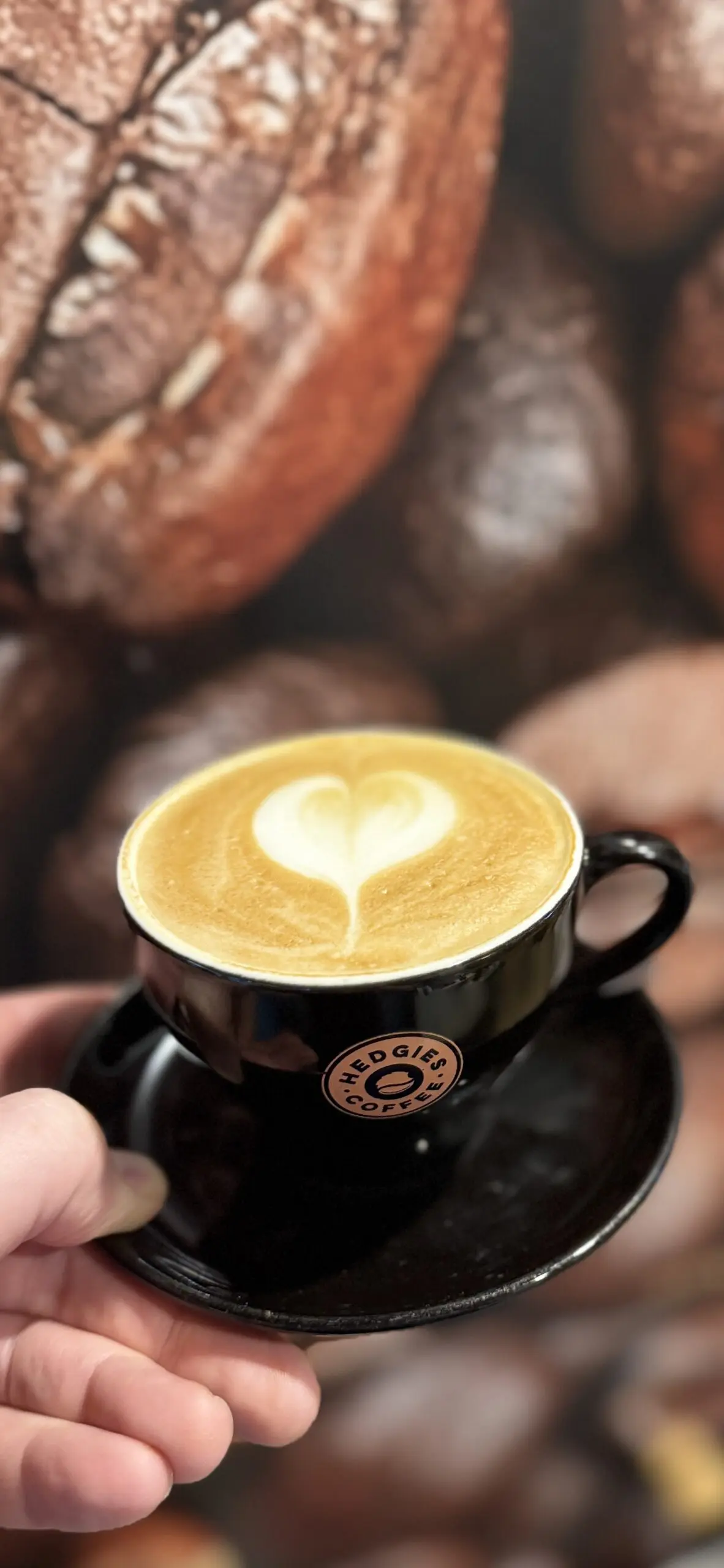Latte art bij Hedgies.Coffee